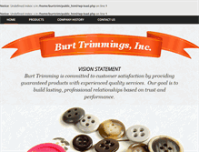 Tablet Screenshot of burttrimmings.com